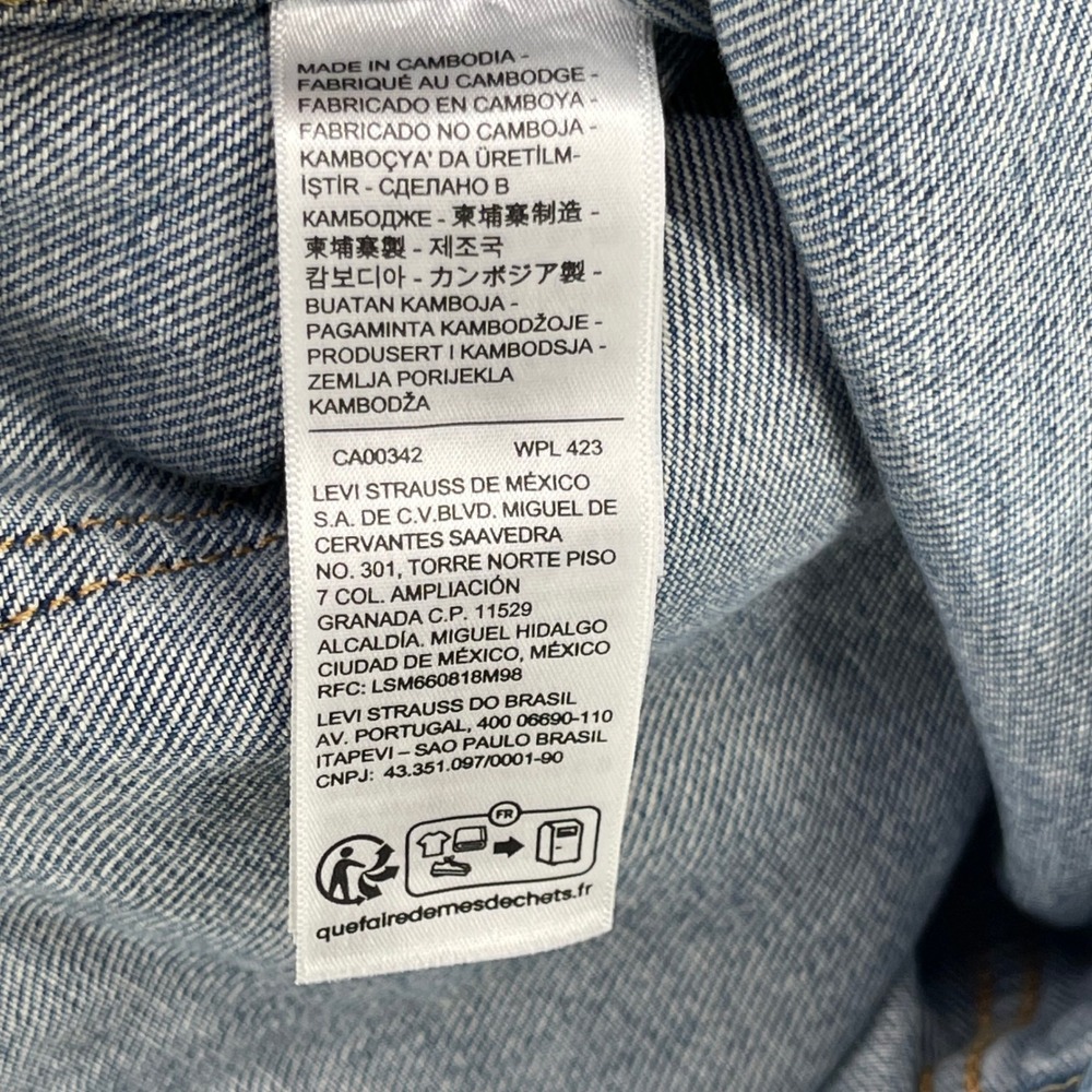 Levis East Port Chore Jacket Men L Blue Denim Corduroy Collar Relaxed 002WW0000 - Picture 13 of 16